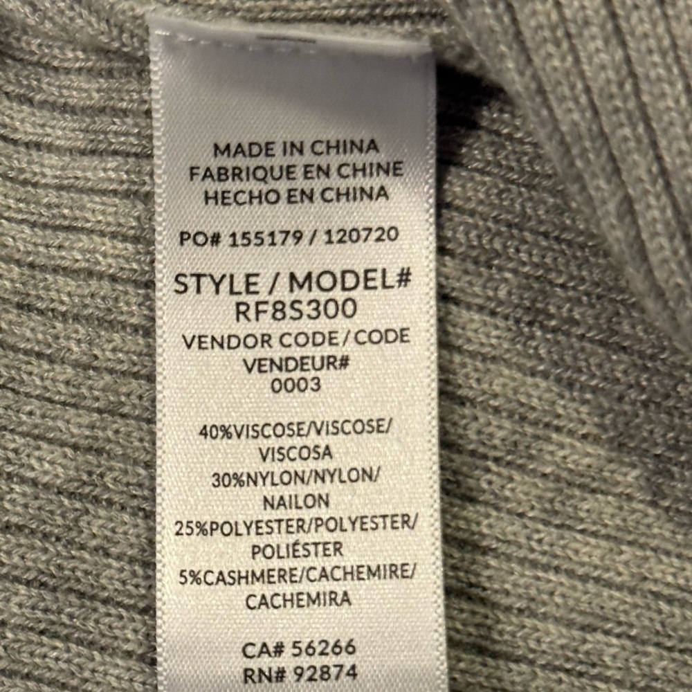Light Gray Open Front Long 5% Cashmere Cardigan Sz S - Picture 14 of 15